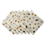 DII Décoration de Cuisine en Tissu métallique, Coton, confettis à Pois argentés et dorés, Lot de Serviettes de Table de Noël, 50,8 x 50,8 cm