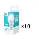 LED-Lampa E27, G45, 10W, 230V, 4500K, Keramisk 10-pack, Vit neutral