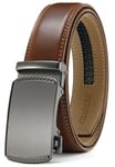 CHAOREN Ceinture automatique en cuir pour hommes, à cliquet, sans trous, taille ajustée, 35 mm, pour costume d’affaires, Taille 90-100cm (Gesamtlänge 115cm)