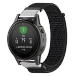 Garmin Fenix 5S tarranauha nylon - Musta