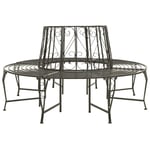 Banc De Jardin Meuble De Patio D'extérieur Terrasse Circulaire De Jardin 160 X 89 Cm Acier Gris Argenté Helloshop26 02_0011118