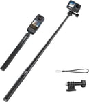 TP-13,131 cm - Extension de perche à selfie pour caméra pour GoPro 11 10 9 8 7, Insta One X2 X One R EVO Action - Pôle d'extension pour smartphone - Noir