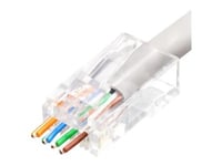 Microconnect - Nätverkskontakt - Rj-45 (Hane) - Oskärmad - Cat 6 - Transparent (Paket Om 50)