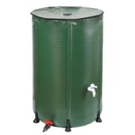 TERRE JARDIN Réservoir/cuve d'eau de Pluie Pliable - 500 litres - Vert