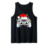 Xmas Lights Santa Hat Video Game Controller Gamer Christmas Tank Top