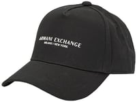 Armani Exchange Essential, Milano/New York, Logo Lettering Casquette de Baseball, Noir, Taille Unique Femme