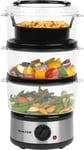 Salter 3 Tier Electric Food Steamer 7.5L Timer, Rice Bowl, Healthy Cooking 500W