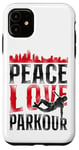 iPhone 11 Parkour Free Running Traceur Vintage Peace Love Parkour Case