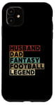 Coque pour iPhone 11 Mari et papa Fantasy Football Legend Funny Men Retro