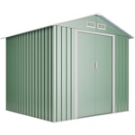 Abri de jardin en métal 8,08 m2 Wasabi Light Green - 258x313x202cm - Garantie 10 ans - Remise exterieur