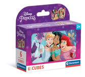 Clementoni Jigsaw Puzzle Disney Princess 6 Pieces - Cube Supercolor Puzzle For Children 2-4 Years, Cartoon, Disney, Gift For Boy/Girls, Princesses, Puzzle For Kids, Made In Italy, 40660