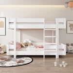 Okwish - Lit superposé pour enfant, lit double, avec escaliers, design simple, garde-corps renforcé, sans matelas, 90200 cm, blanc[OLD SKU:3186267AAW]