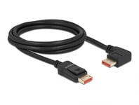 DELOCK – DisplayPort cable male straight to male 90° right angled 8K 60 Hz 2m, black (87063)