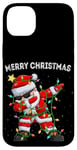 iPhone 14 Plus Dabbing Santa Claus Christmas Tree Lights Funny Dab Xmas Case