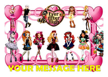 EVER AFTER HIGH  CAKE TOPPER A4  EDIBLE ICED ICING FROSTING PERSONALISED