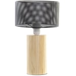 Lampe rétro en bois et métal 34 cm