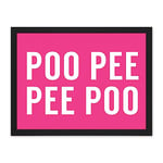 Artery8 Funny Toilet Wall Art Poo Poo Pee Pee Bathroom Sign Decor Artwork Framed Wall Art Print 18X24 Inch