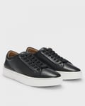 Boss Orange Gary Tenn Mens Leather Low-Top Trainers with Branded Lace Loop NOS - Black - Size UK 11