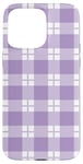 iPhone 15 Pro Max Purple White Checkered Plaid Flannel Gingham Pattern Checker Case