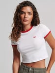 Superdry Organic Cotton Ringer Crop T-Shirt