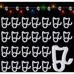 100 pcs Crochet de Gouttière, Attache Guirlande Lumineuse Extérieur, Accroche Guirlande Gouttiere, Crochet pour Gouttière pour Deco de Noel pour