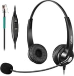 Casque Téléphone Fixe RJ9 avec Micro Anti-Bruit,Oreillette Téléphonique pour Polycom VVX411 Aastra 6757i Gigaset DA710 Fanvil X7C Temporis 580 Plantronics Avaya Bureau Centre d'appel(Q878)