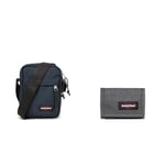 EASTPAK THE ONE Sac Bandoulière, 27 L - Triple Denim (Bleu) & Crew Single Portefeuille, 27 L - Black Denim (Gris)