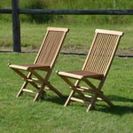 Chaises de jardin pliantes en teck massif Java (lot de 2)