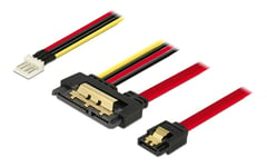 Delock Cable SATA 6 Gb/s 7 pin receptacle + Floppy 4 pin power male >