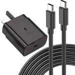 Samsung 45W Super Fast Charging, USB C Fast Charger, 45W Samsung USB C Plug and 5A USB C to C Cable 1m for Samsung Galaxy S24/S23/S22/s21ultra/S20/note20/A73/A53/A52/S10/s9, Type CPlug UK Wall Charger