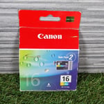 Genuine Canon Twin Pack Ink Cartridge BCI-16 Colour Pixma Selphy ChromaLife 100