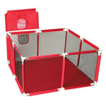 RED BABY PLAYPEN 4 SIDES PANELS KIDS ACTIVITY CENTER SAFETY PLAY YARD PEN