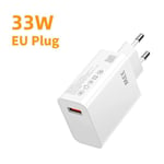 33 W USB-latauspään kaapeli Pikalaturi 6A QC 3.0 USB Type-C -kaapeli Pikalatauspuhelinsovitin iPhonelle Samsung Xiaomi Redmi