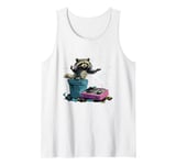 Funny Raccoon DJ with Boombox and Trash Party Tank Top