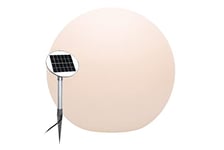 8 Seasons design Luminaire de Jardin à LED Sphere Solaire Globe Terrestre (Ø 30 cm, Blanc Chaud, Capteur de Lumière, Allumage Automatique, IP44, Lampe de Poche Extérieure) Blanc