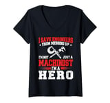 Womens Machinist CNC Machine Operator V-Neck T-Shirt