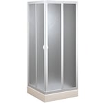 Forte: Cabine de douche intelligente d'angle en PVC-acrylique, anticalcaire, réductible, résistant aux chocs, kit complet, 70L x 70P x 185H, blanc