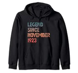 101st Birthday Men Women Legend Since November 1923 Zip Hoodie