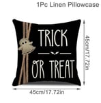 45 cm Pellava Halloween-tyynynpäällinen Pumpkin Bat Wizard Ghost Halloween-sisustus kodin koristeelliselle sohvalle autotuolin koristeluun tyynyliina