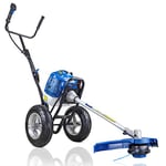 Hyundai 17"/43cm 52cc Petrol Wheeled Grass Trimmer, Compact and Portable with Foldable handles, 1200ml fuel tank, 3 Year Warranty