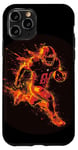 Coque pour iPhone 11 Pro Un joueur de football brûle comme une météorite dans le feu et les flammes