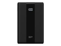 Silicon Power Qp55 - Strømbank - 10000 Mah - 38.5 Wh - 38.5 Watt - 4.5 A - Scp, Pd, Quick Charge 3.0 - 2 Utgangskontakter (24 Pin Usb-C, Usb) - Svart