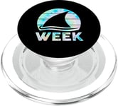 2025 Week Retro Shark Fin Lover Sea Ocean Animal Summer Trip PopSockets PopGrip for MagSafe