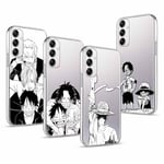 PBNDJVG 4 Pièces Coque pour Samsung Galaxy A14 5G 6.8'', Animé Luffy Zoro Gear 5 Sun God Nika avec Transparent Protection Etui Housse de Anti-Drop TPU Silicone Mince Anti-Rayures Antichoc Case