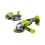 Pack Ryobi Meuleuse d'angle 18 v One+ R18AG-0 - 1 batterie 5.0Ah - 1 chargeur rapide 2.0Ah RC18120-150