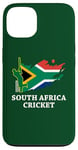 Coque pour iPhone 13 Couleurs du drapeau sud-africain Cricket Afrique du Sud