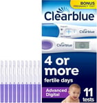 Clearblue Digital Ovulation and Pregnancy Test - Double Your Chances of Getting Pregnant. 10 Advanced Digital Ovulation Tests and 1 Rapid Detection Pregnancy Test, Try The Free Cycle Tracking App