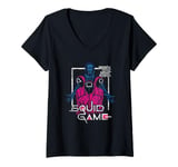 Womens Squid Game Front Man and Guards V-Neck T-Shirt