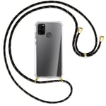 Collier pour Honor 9A / Play 9A noir+or (O) Etui Coque de protection avec cordon