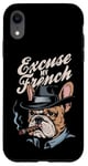 Coque pour iPhone XR Bulldog français Excuse My Frenchie Vintage Bulldog Lover